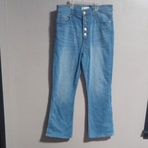 LOFT " The Kick Crop" Light Wash Boot Cut Blue Jeans Size 29/8